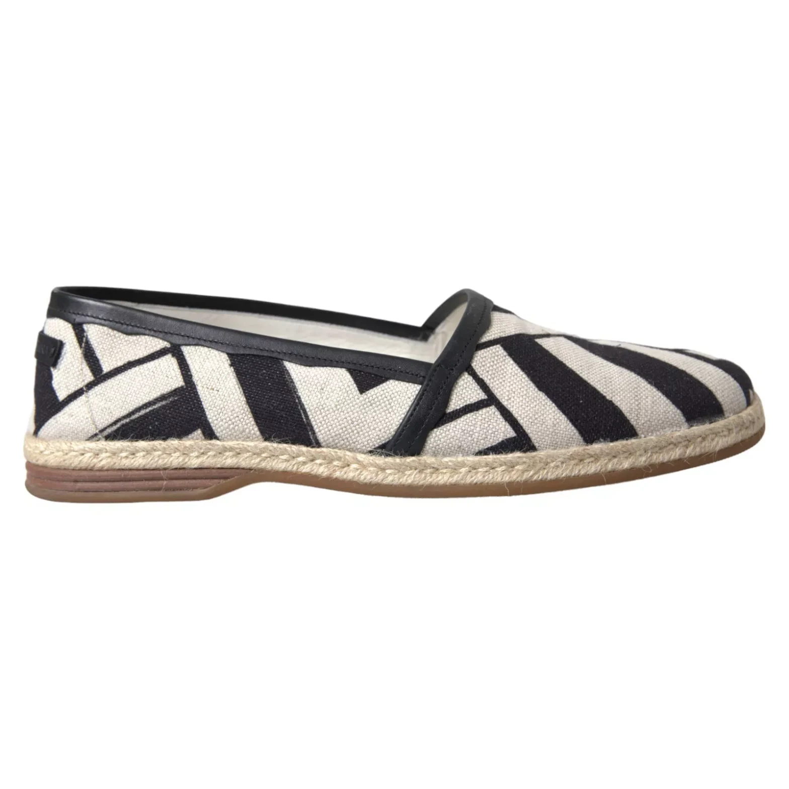 Dolce & Gabbana - Black White Stripes Slip On Espadrille Shoes