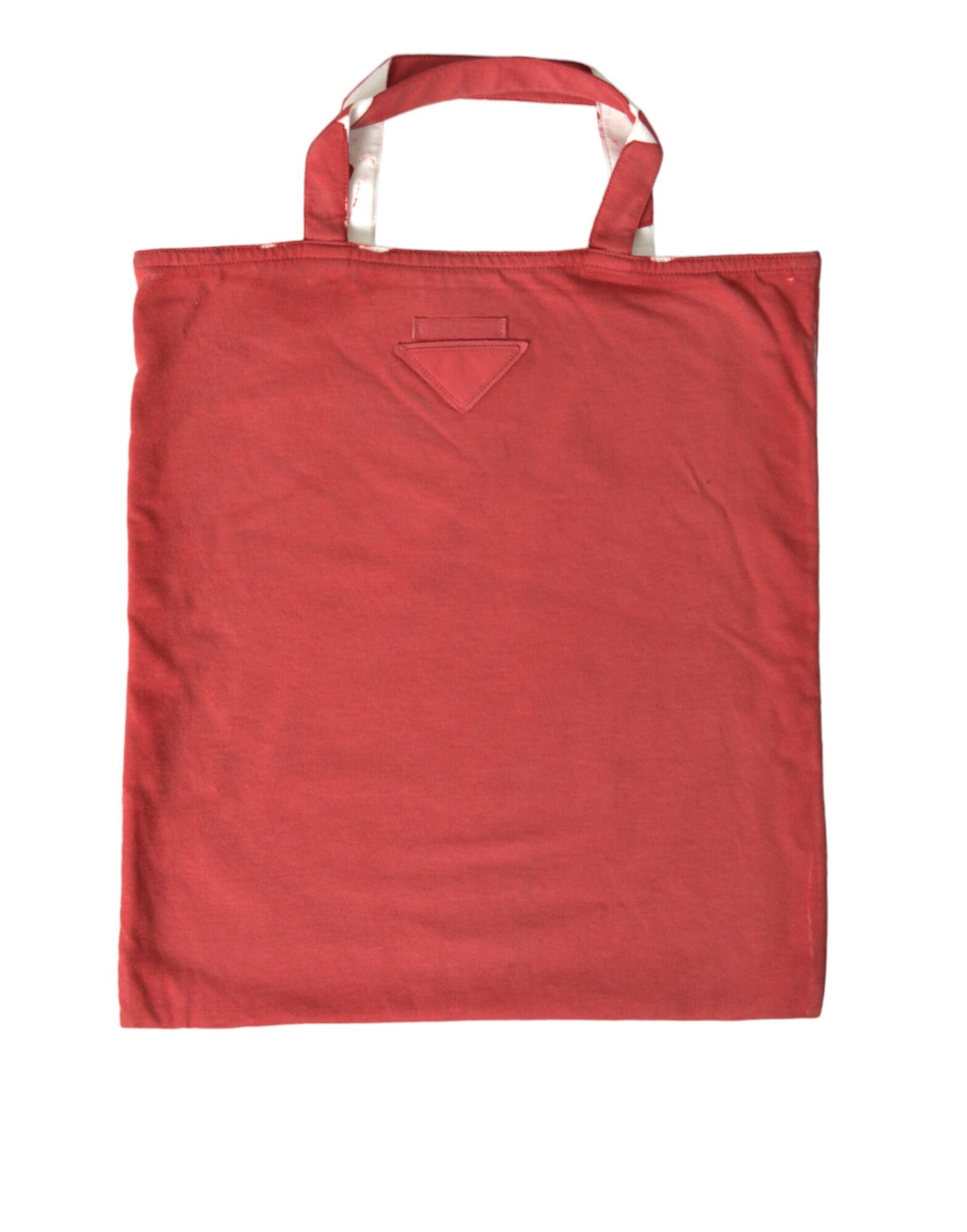 Prada - Red Jersey Fabric Logo Shoulder Shopping Tote Bag