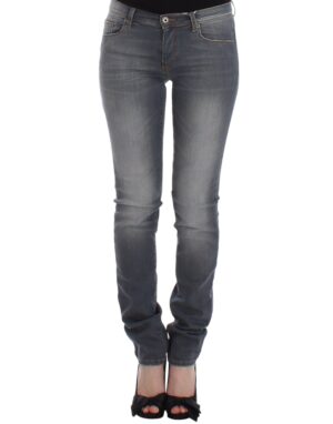 Gray Slim Jeans Denim Pants Skinny Leg Stretch