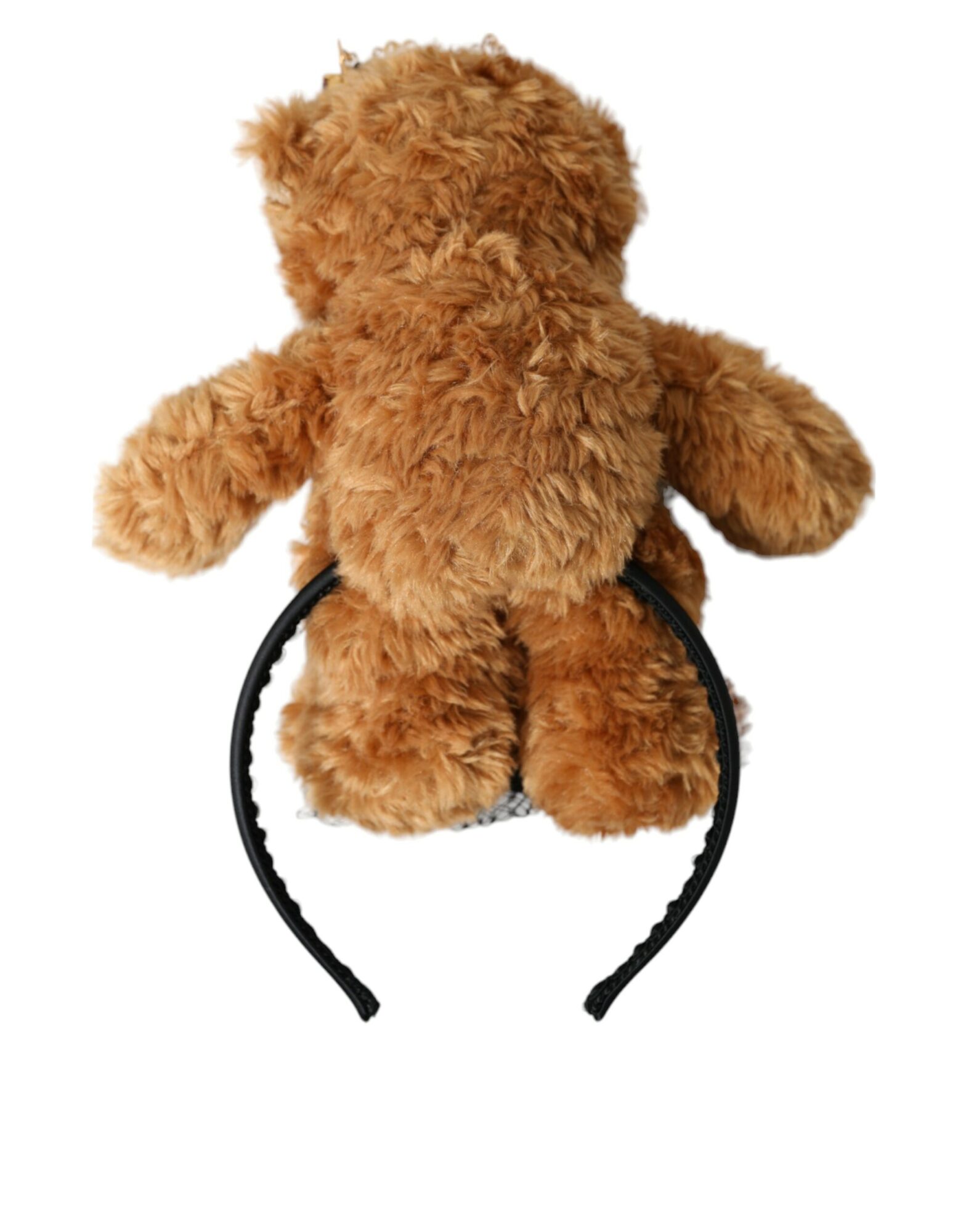 Dolce & Gabbana - Brown Teddy Bear Gold Crystal Crown Hair Band Diadem