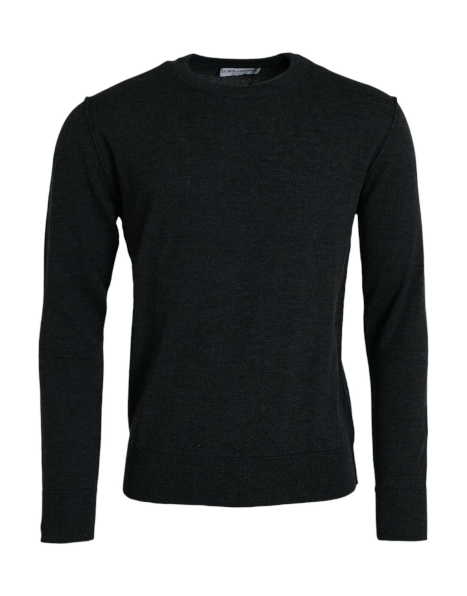 Dolce & Gabbana - Dark Gray Wool Crew Neck Pullover Sweater