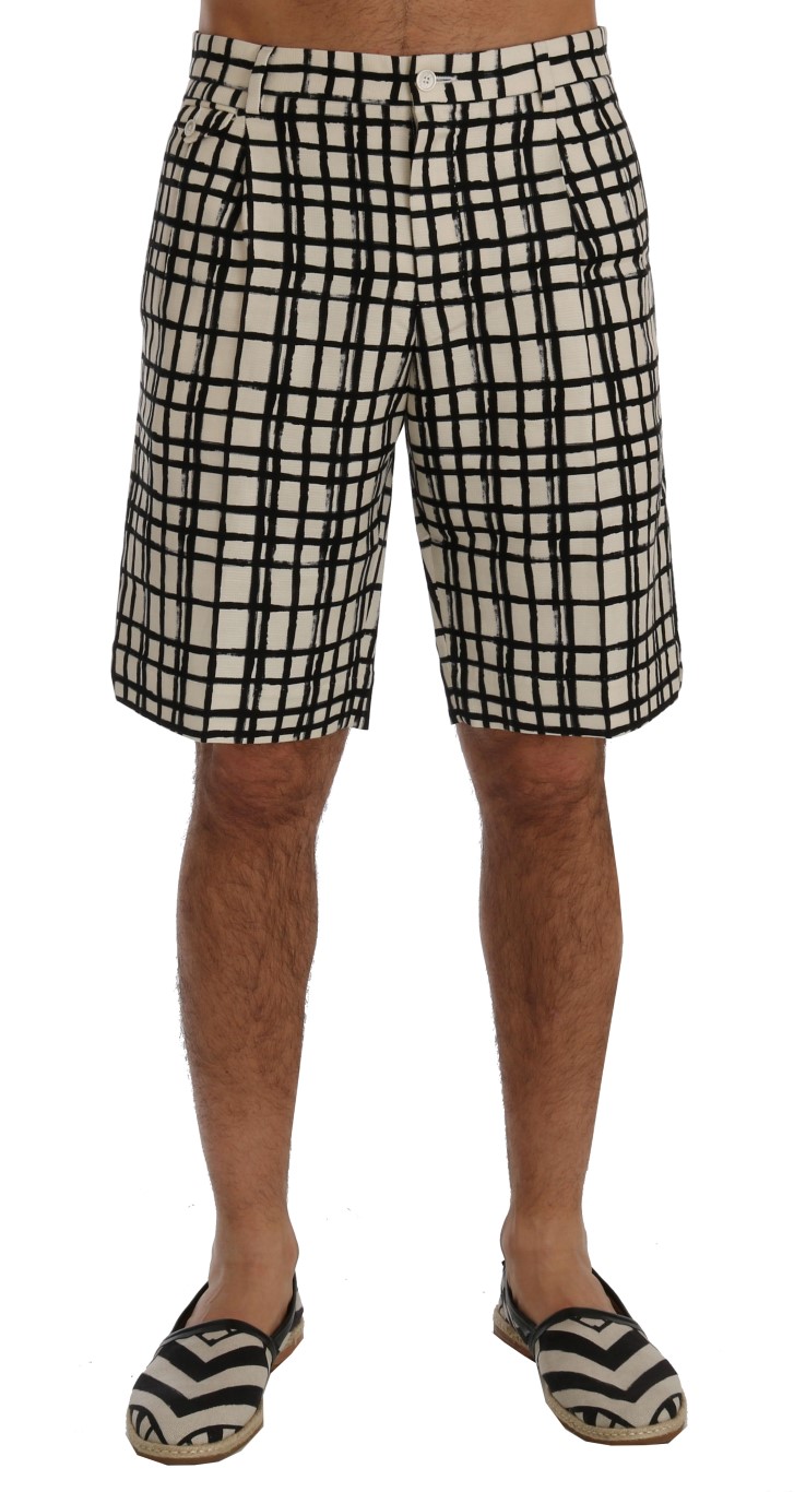 Dolce & Gabbana - White Black Striped Casual Shorts