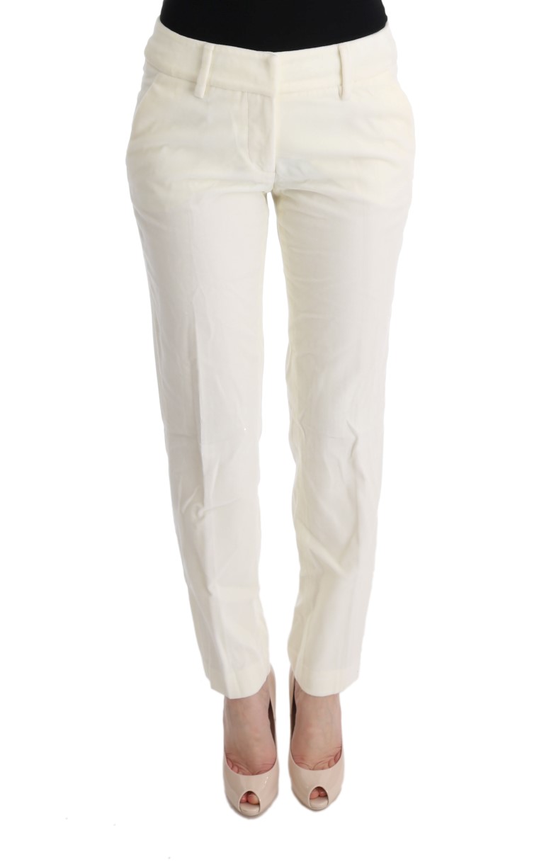 Ermanno Scervino - White Cotton Regular Fit Casual Pants
