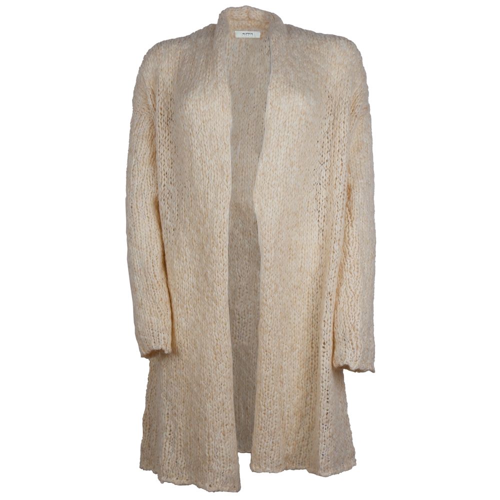 Alpha Studio - Beige Alpaca Wool Women Dress
