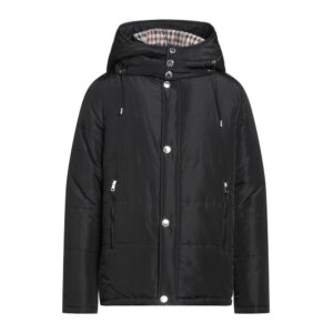 Elegant Black Jacket with Removable Hood