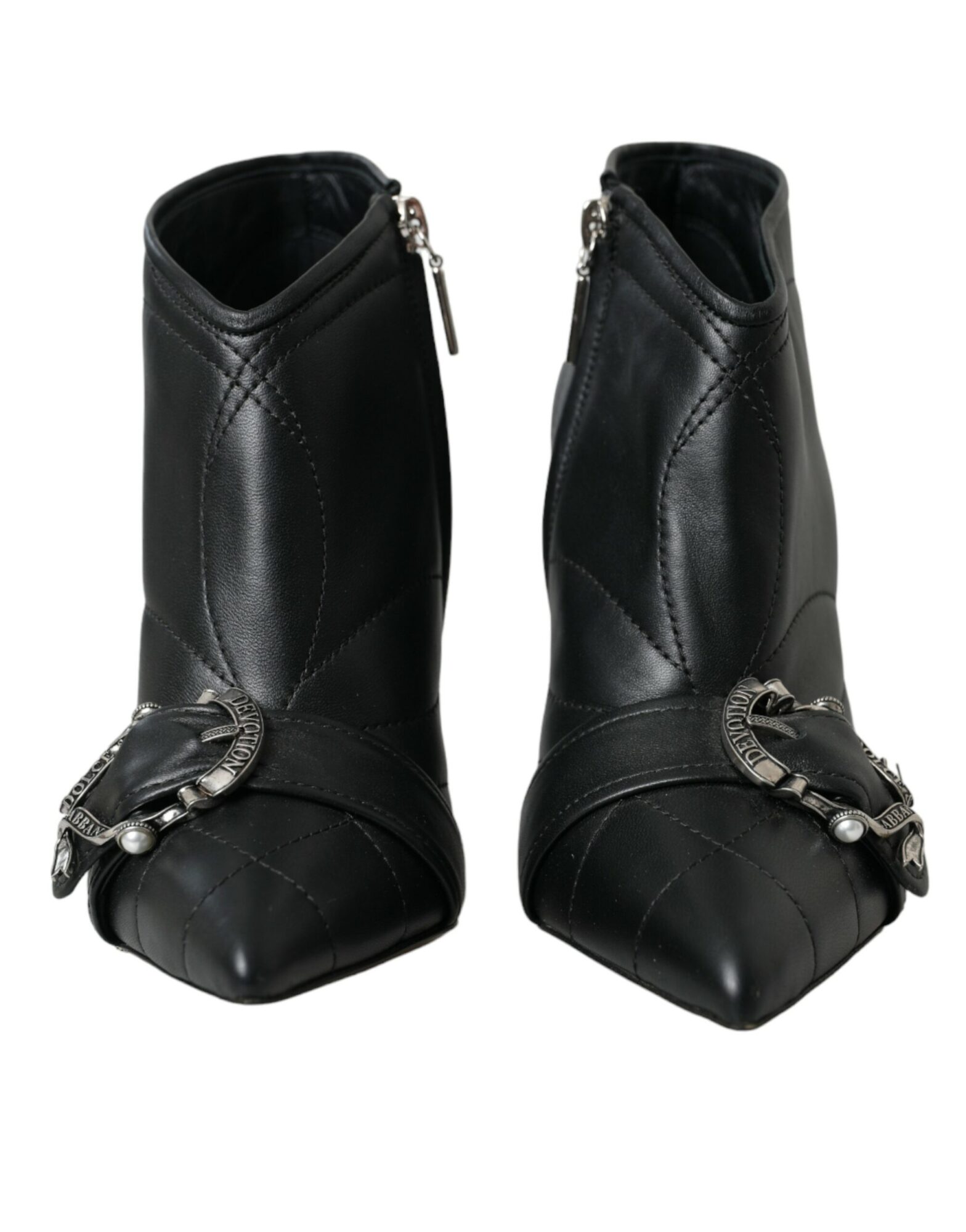 Dolce & Gabbana - Black Devotion Quilted Buckled Boots Shoes