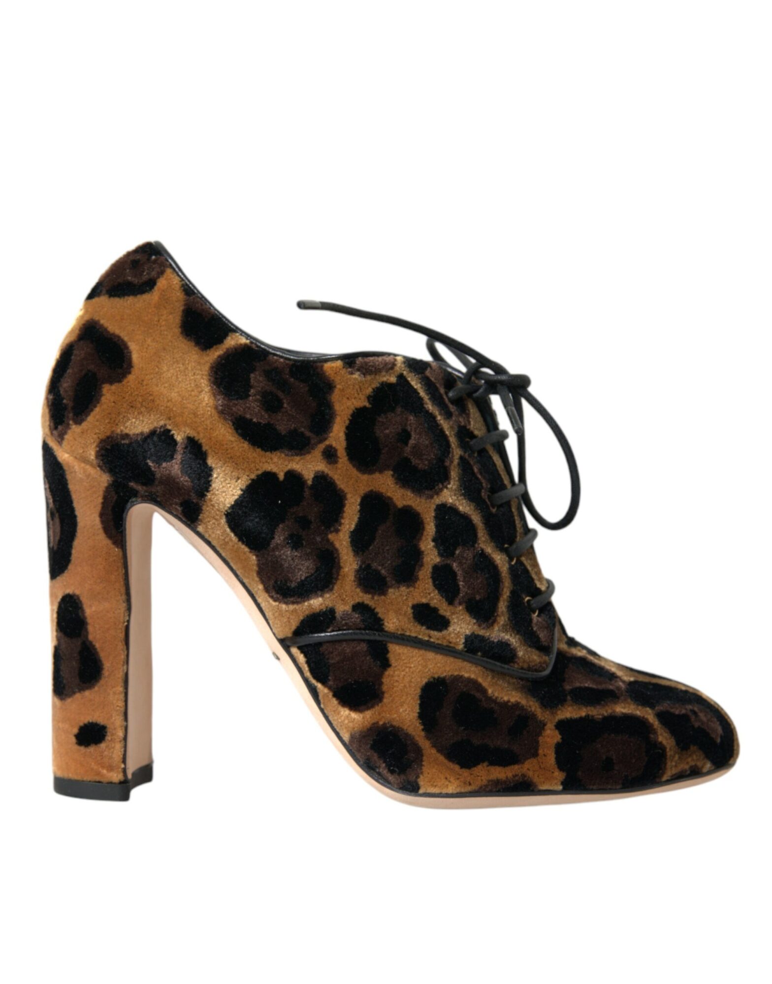 Dolce & Gabbana - Brown Leopard Hair Lace Up Booties Shoes