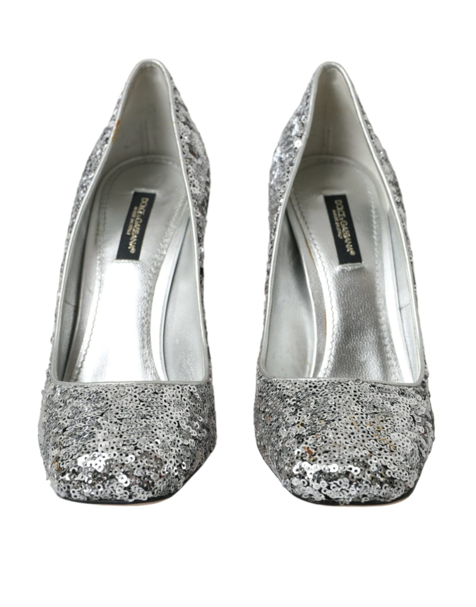 Dolce & Gabbana - Silver Sequin Embellished Heels Pumps Shoes