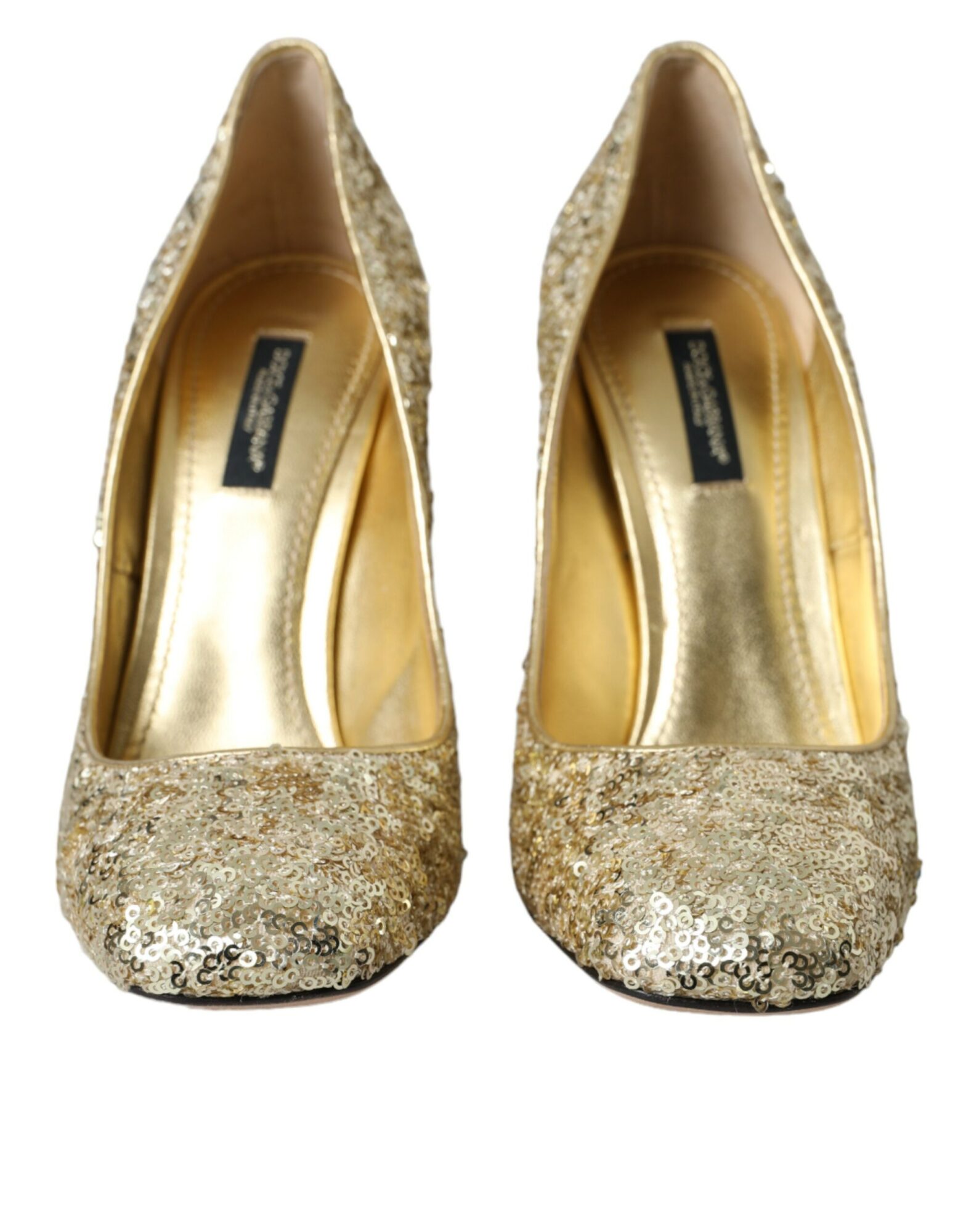 Dolce & Gabbana - Gold Sequin Crystal Heels Pumps Shoes