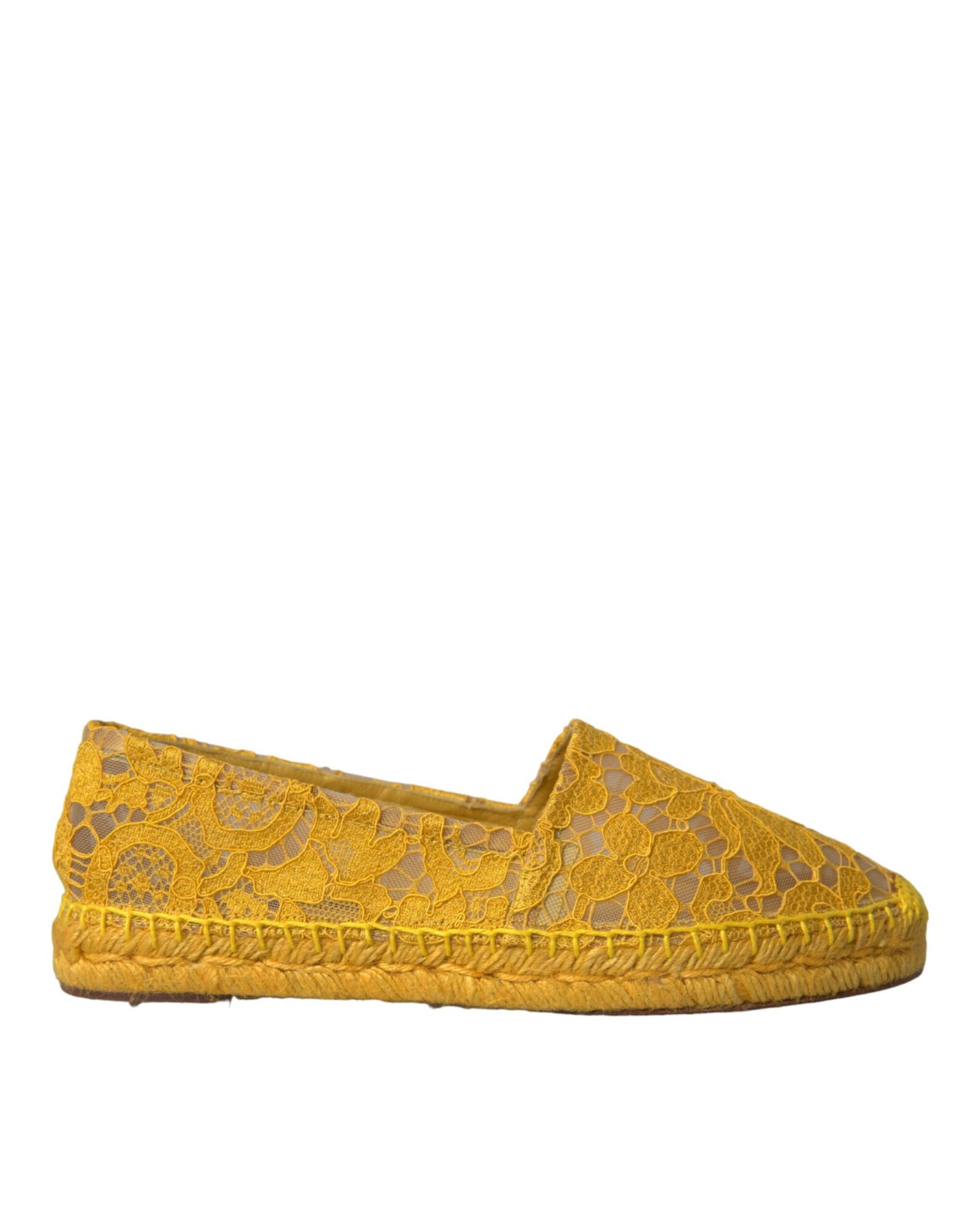 Dolce & Gabbana - Yellow Taormina Lace Espadrille Loafers Flats Shoes