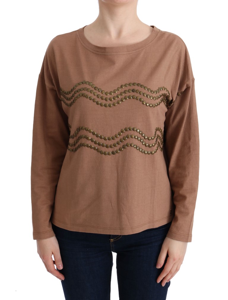 John Galliano - Brown Cotton Studded Sweater