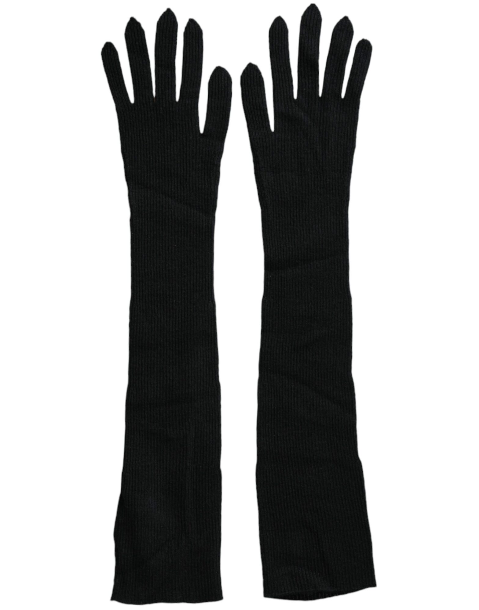 Dolce & Gabbana - Black Cashmere Knitted Elbow Length Gloves