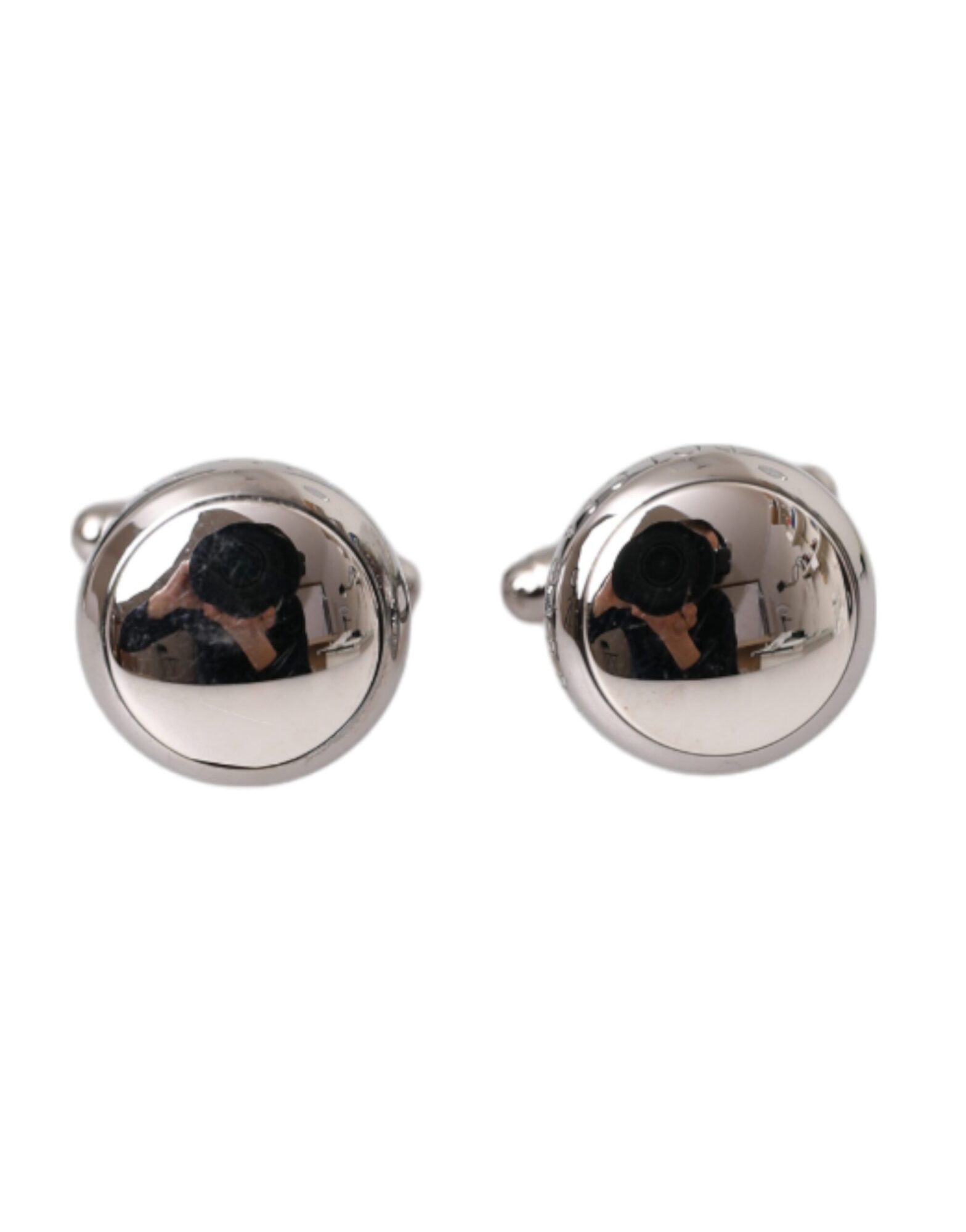 Dolce & Gabbana - Silver Plated Brass Round Pin Men Cufflinks