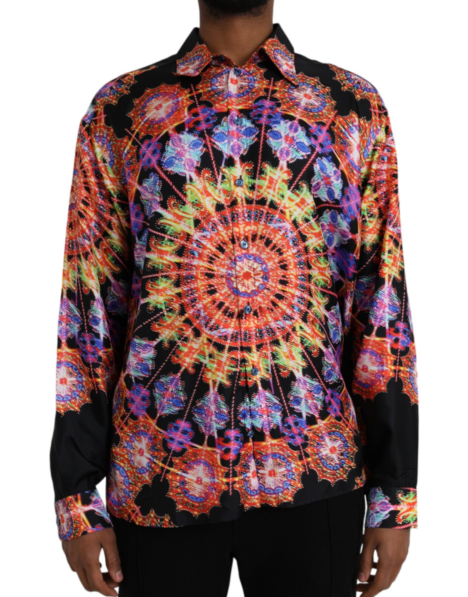 Dolce & Gabbana - Multicolor Luminarie Silk Men Casual Shirt