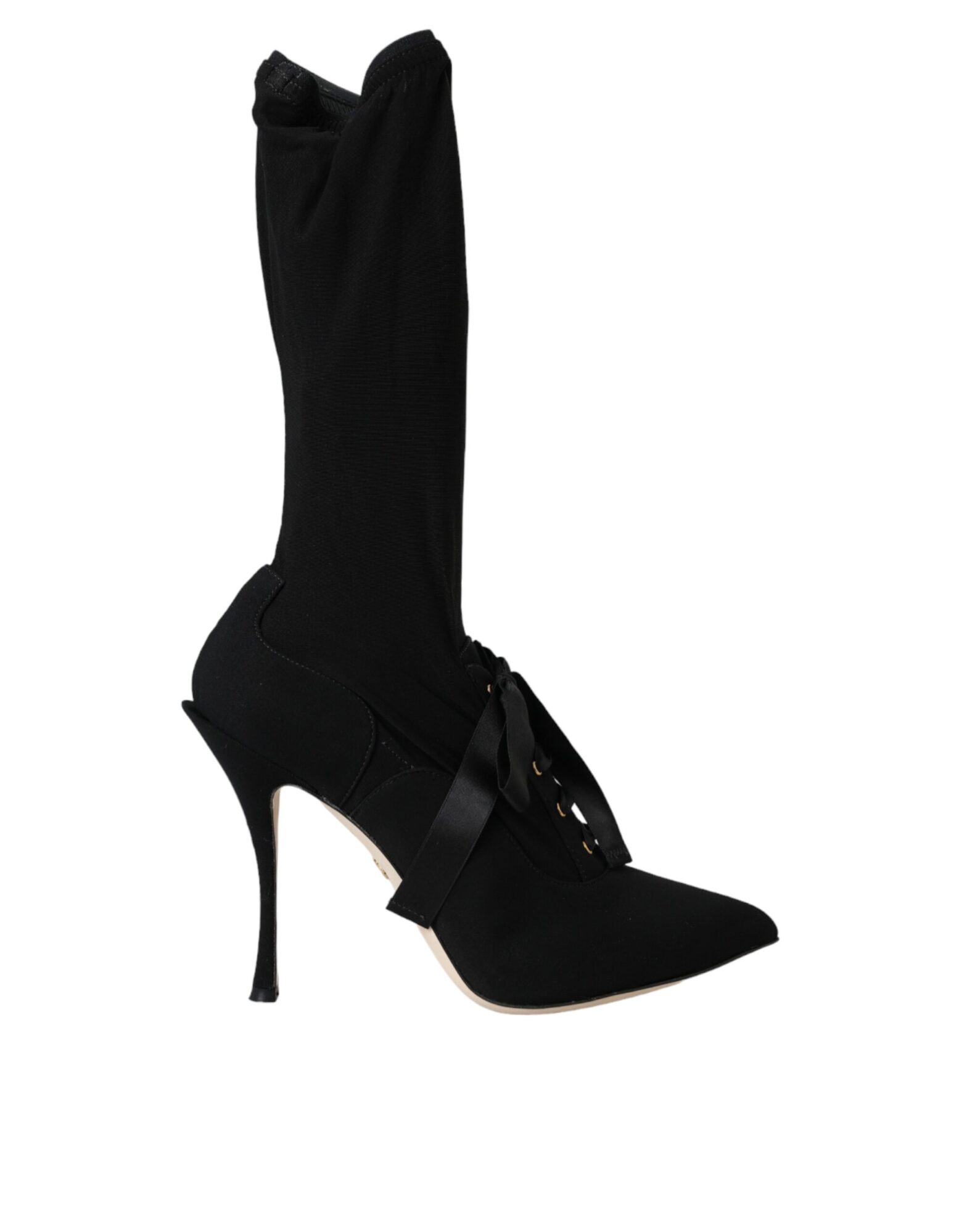 Dolce & Gabbana - Black Stiletto Heels Mid Calf Boots Shoes