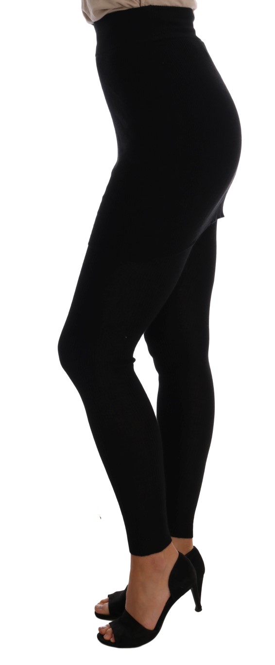 Dolce & Gabbana - Black Cashmere Silk Stretch Tights Stockings