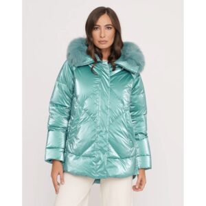 Light Blue Polyester Women Jacket