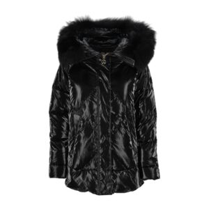 Black Polyester Jackets & Coat