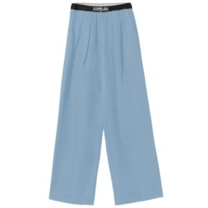 Blue Polyester Women Palazzo Pants