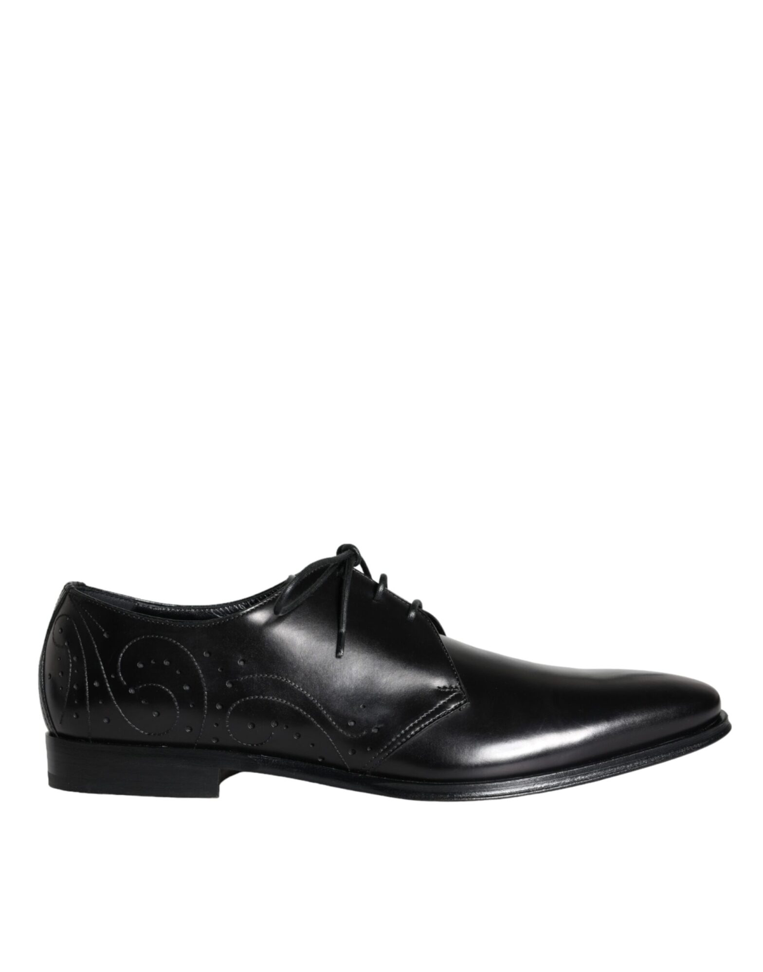 Dolce & Gabbana - Black Calfskin Leather Derby Men Dress Shoes