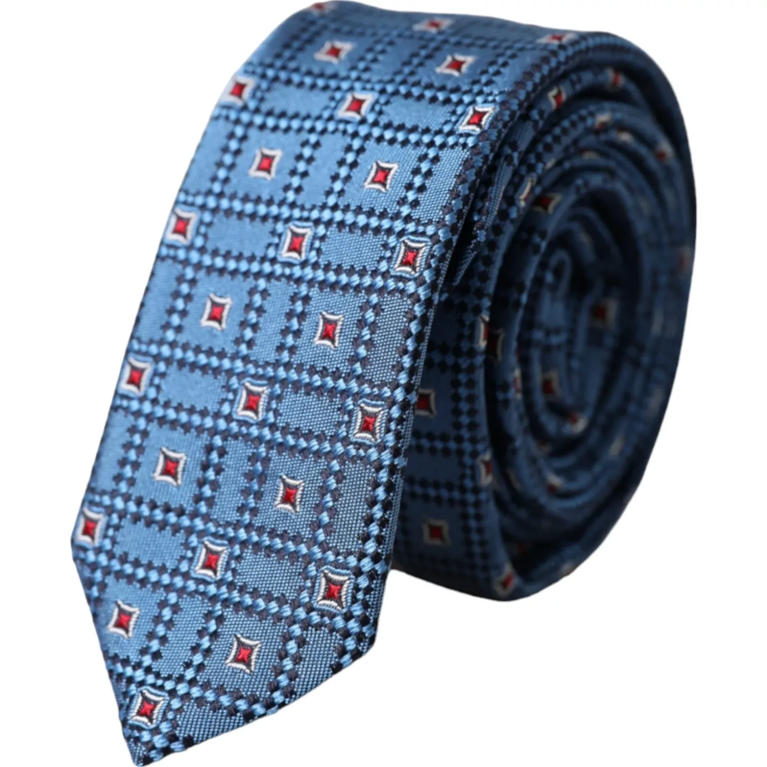Dolce & Gabbana - Blue Patterned 100% Silk Adjustable Men Tie