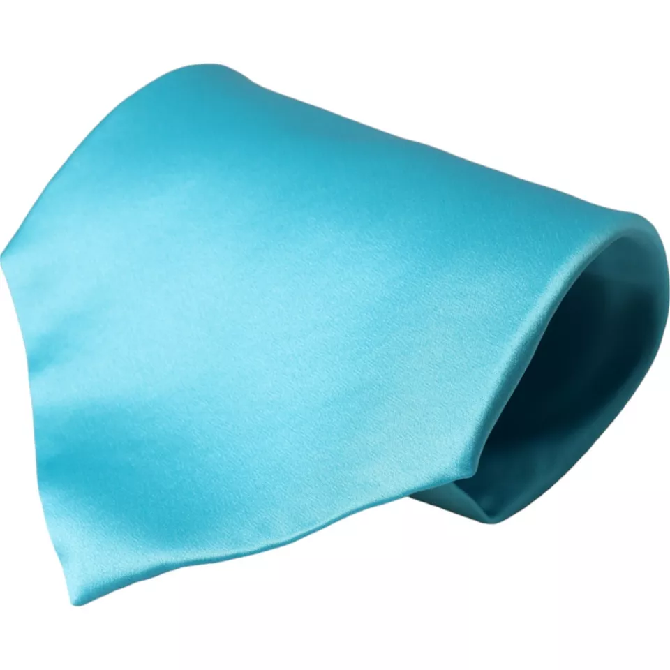 Dolce & Gabbana - Light Blue Satin Silk Wide Adjustable Men Tie
