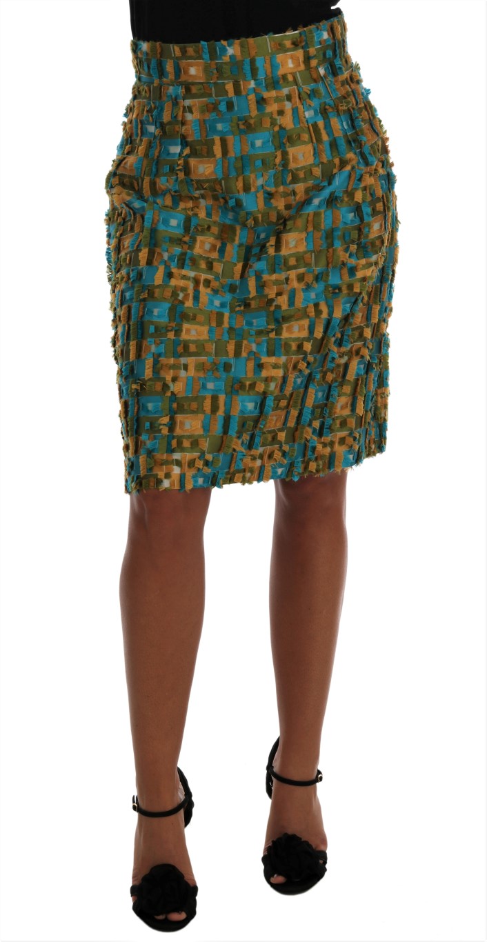 Dolce & Gabbana - Multicolor Jacquard Straight Pencil Skirt