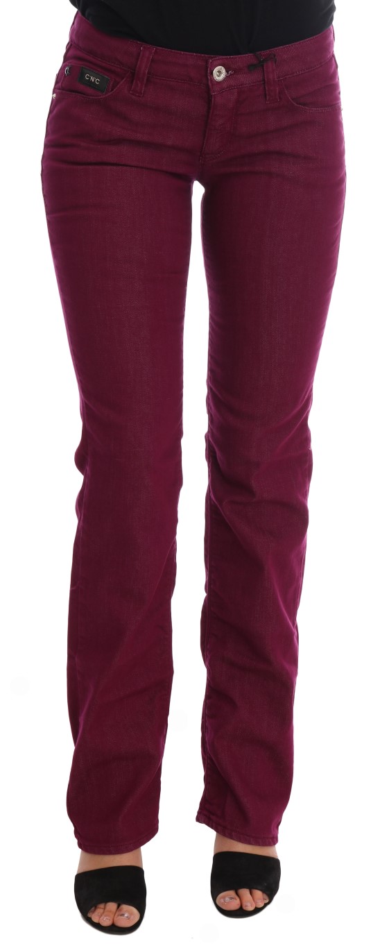 Costume National - Red Wash Cotton Stretch Denim Jeans