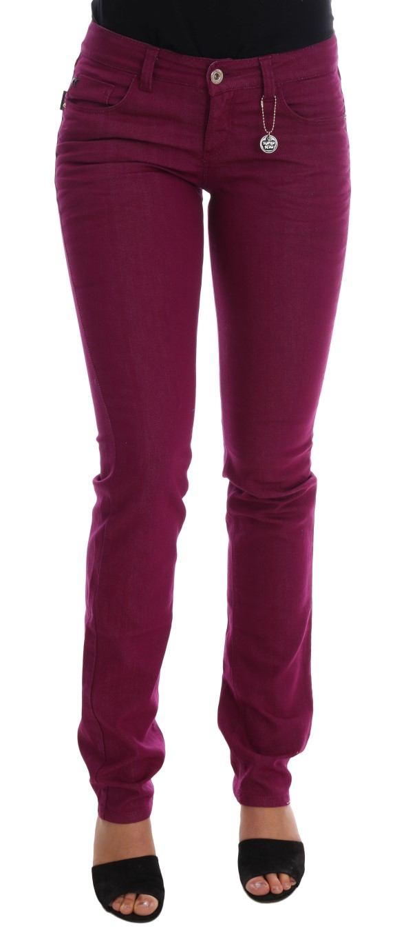 Costume National - Purple Cotton Stretch Slim Denim Jeans