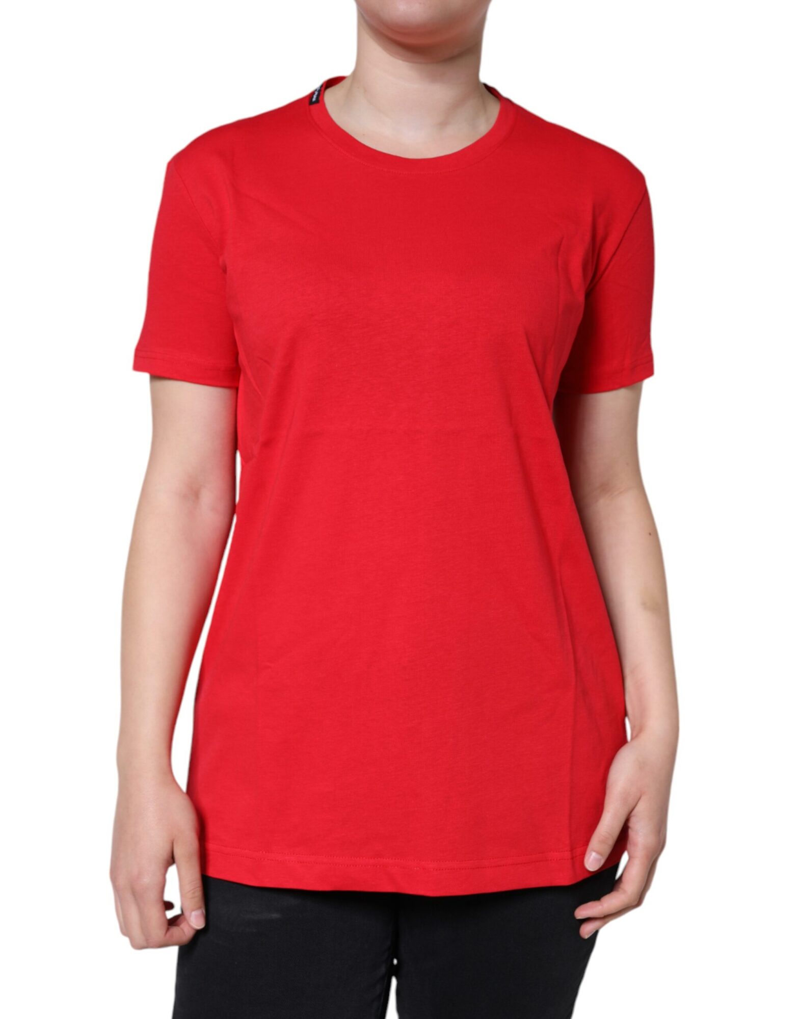 Dolce & Gabbana - Red Cotton Crew Neck Short Sleeve Tee T-shirt