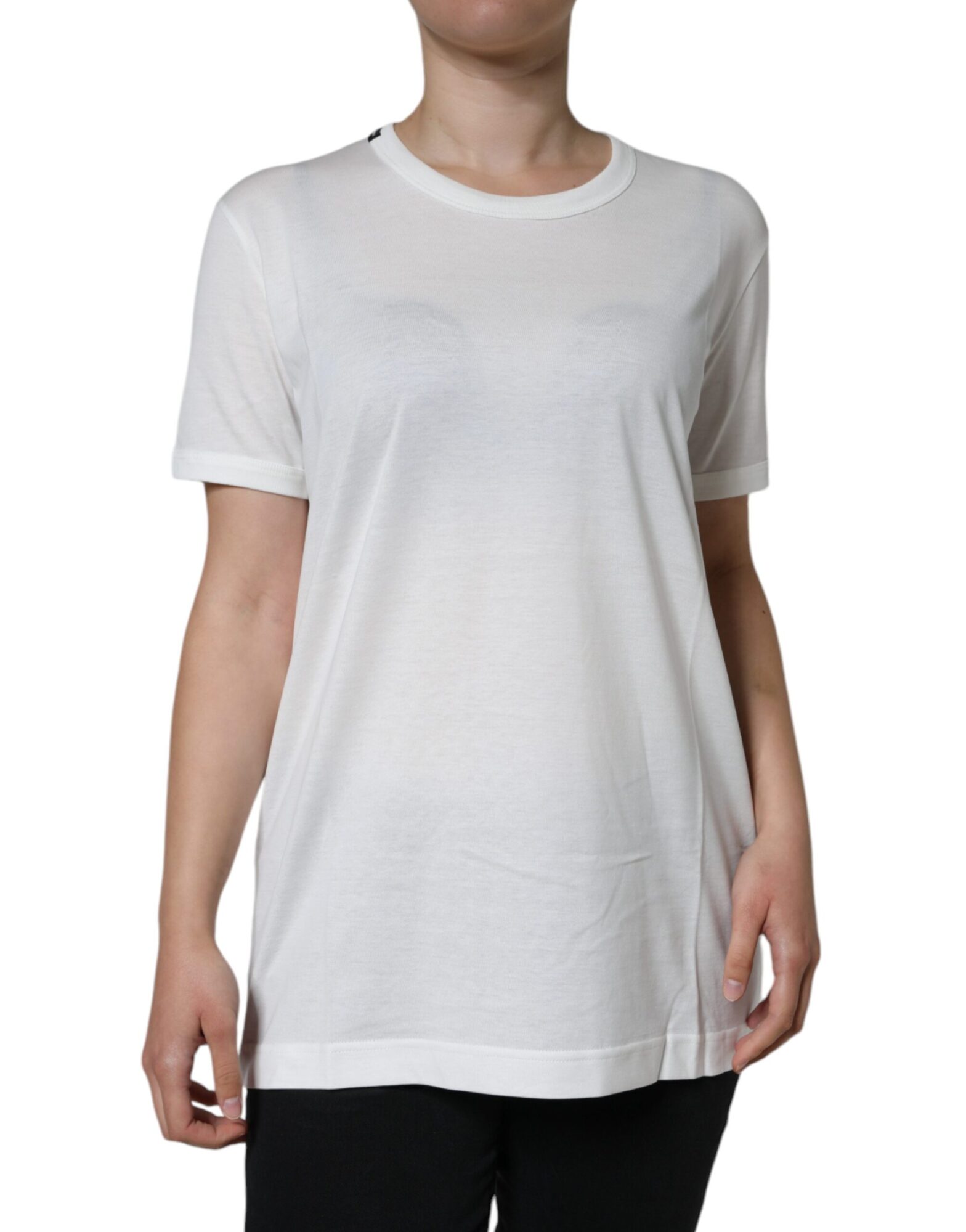 Dolce & Gabbana - White Cotton Crew Neck Short Sleeve T-shirt