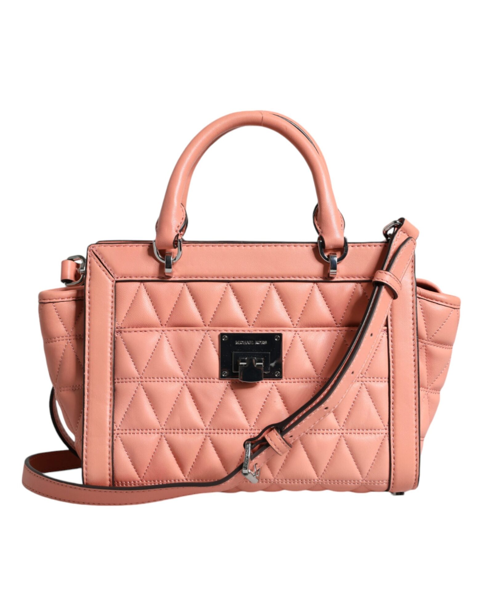 Michael Kors - Peach Quilted Leather Logo Crossbody VIVIANNE Messenger Bag