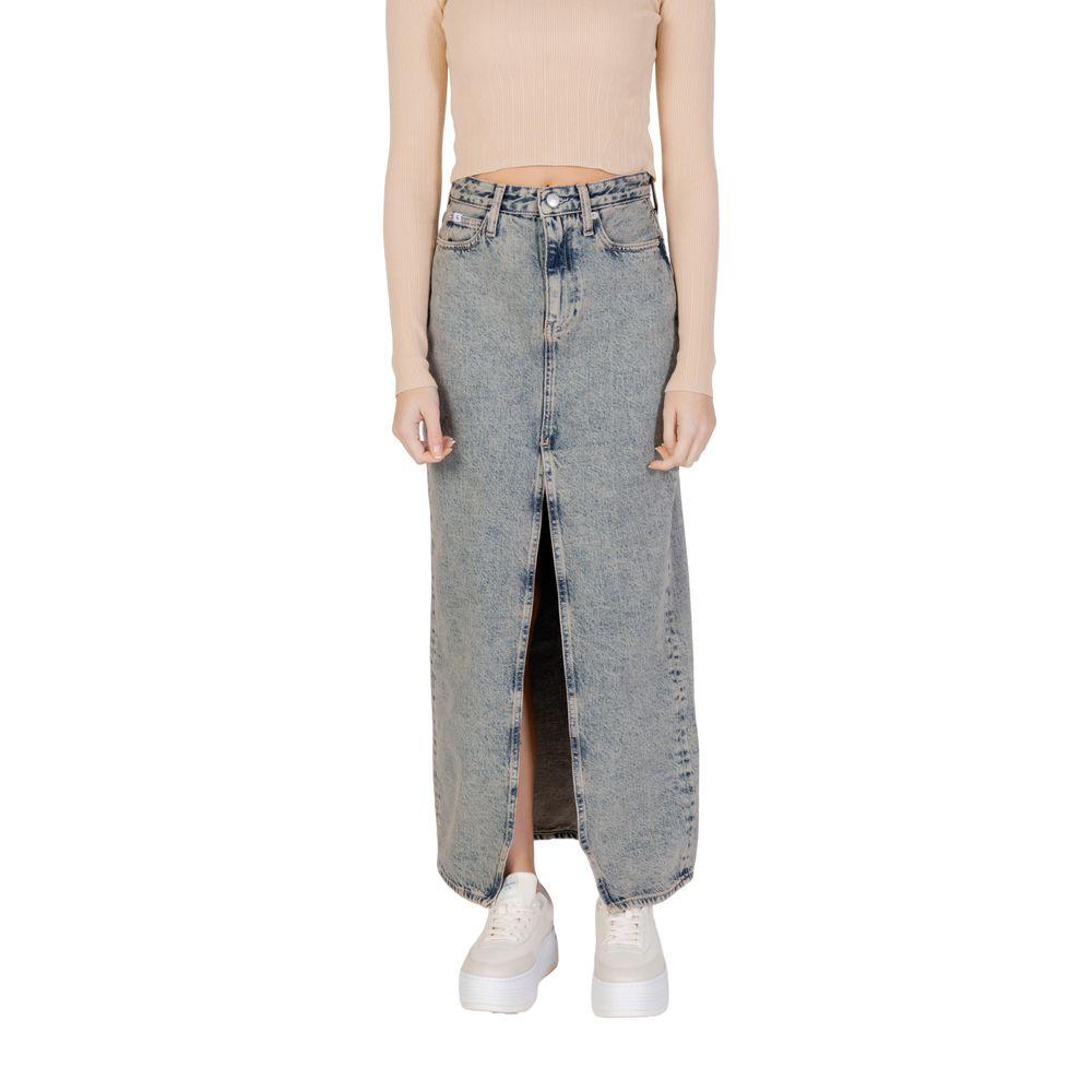 Calvin Klein Jeans - Blue Cotton Long Skirt