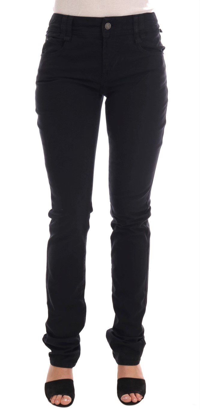 John Galliano - Black Cotton Denim Stretch Regular Fit Jeans