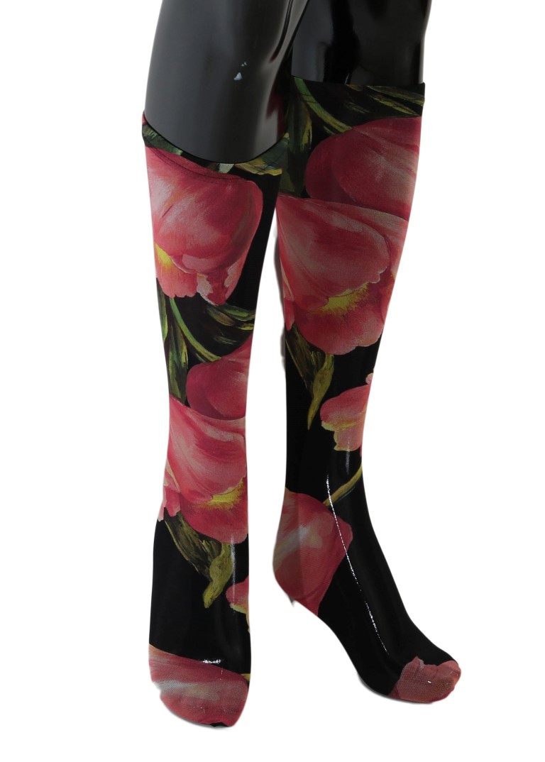 Dolce & Gabbana - Multicolor Floral Tulip Nylon Socks