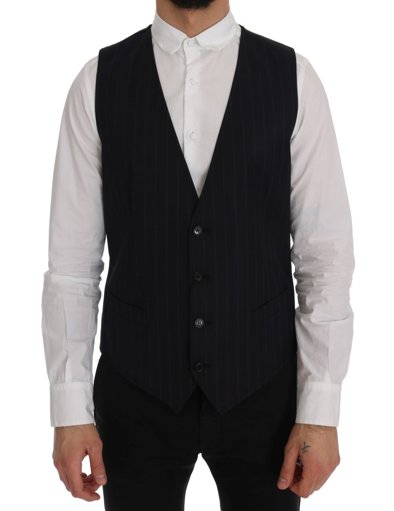 Dolce & Gabbana - Blue Wool Stretch Vest