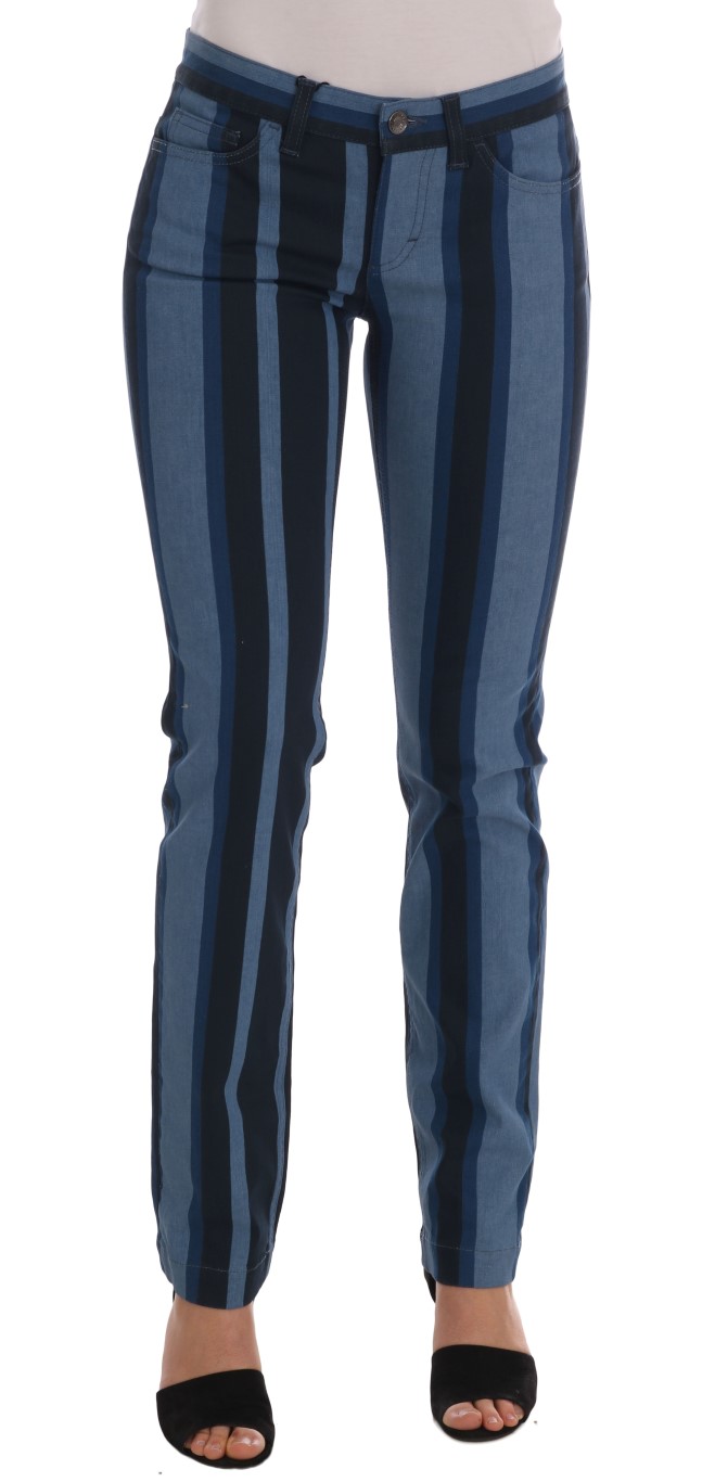 Dolce & Gabbana - Blue GIRLY Striped Cotton Jeans