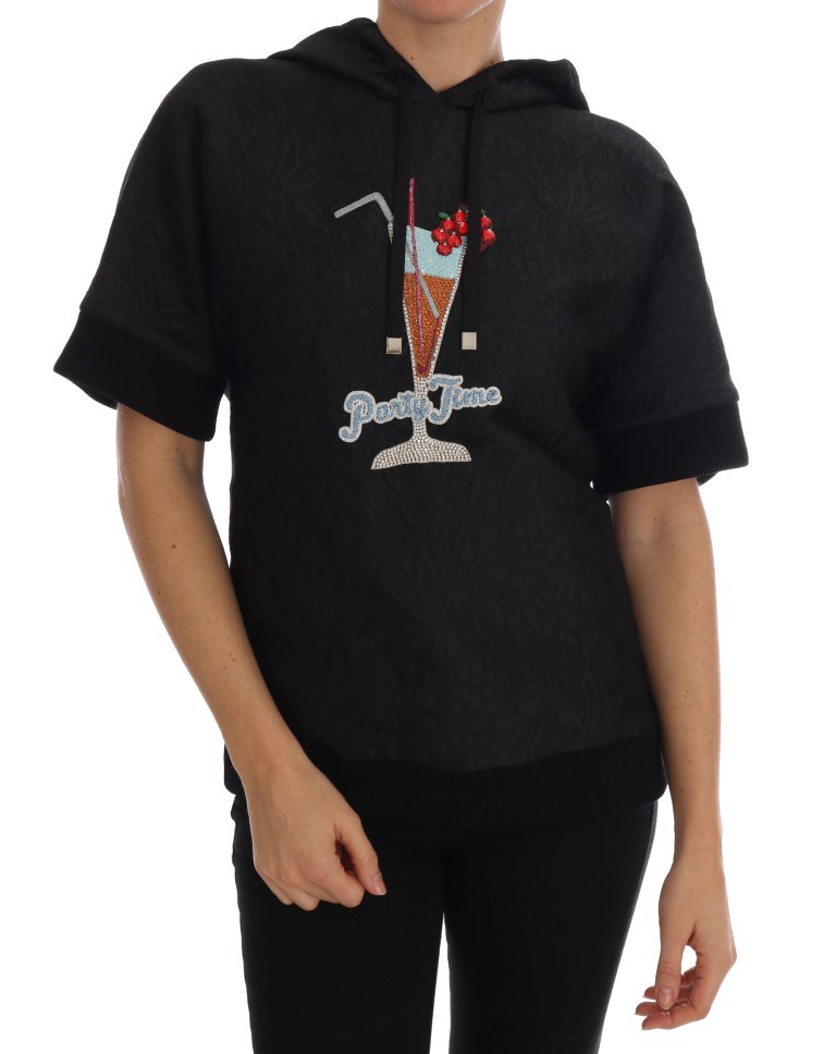 Dolce & Gabbana - Black Fairy Tale Crystal Hooded Sweater