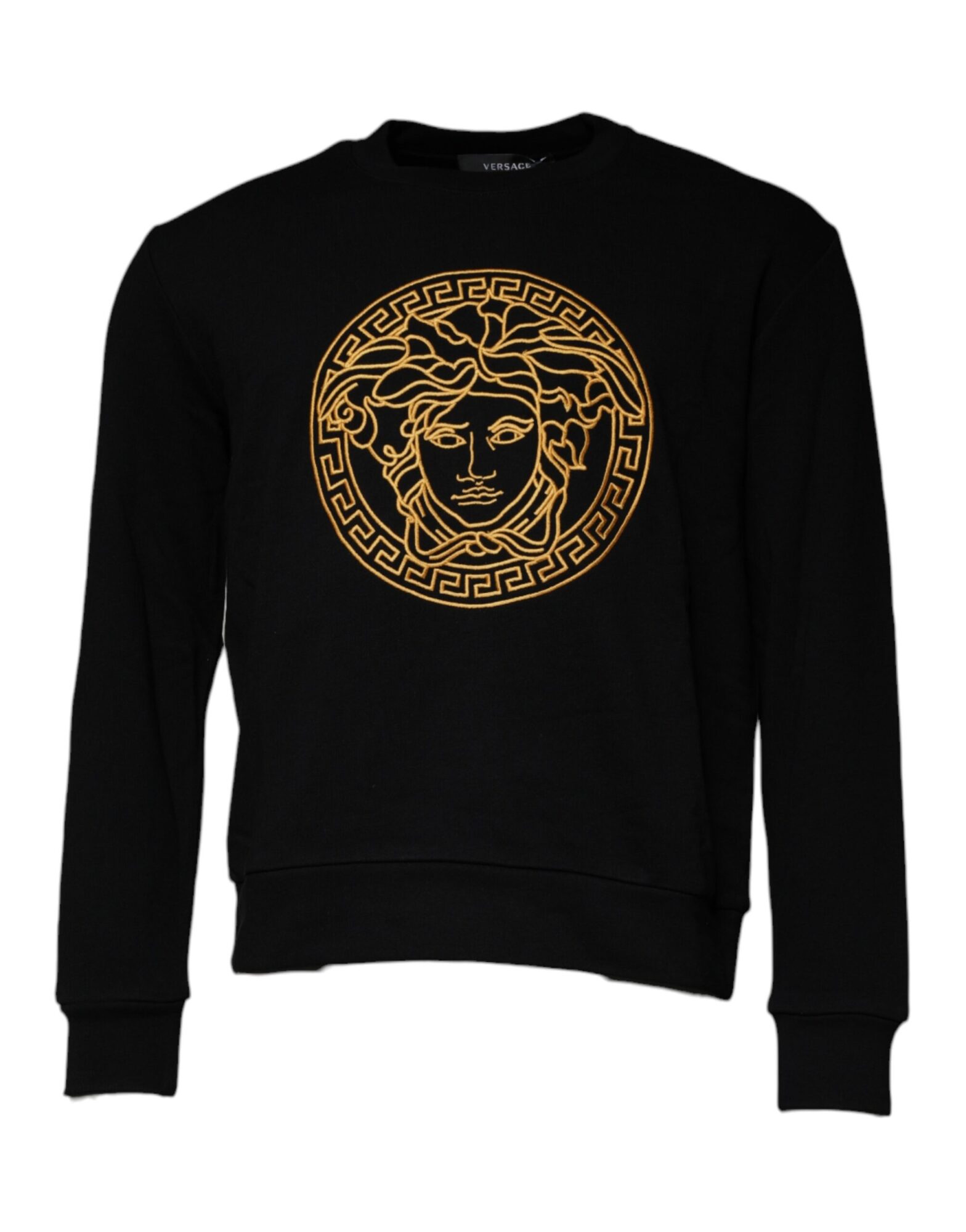 Versace - Black Medusa Embroidery Crew Neck Pullover Sweater