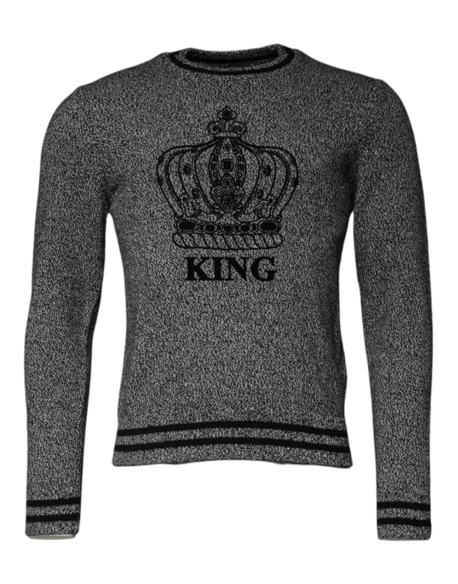 Dolce & Gabbana - Gray Crown King Cashmere Pullover Sweater