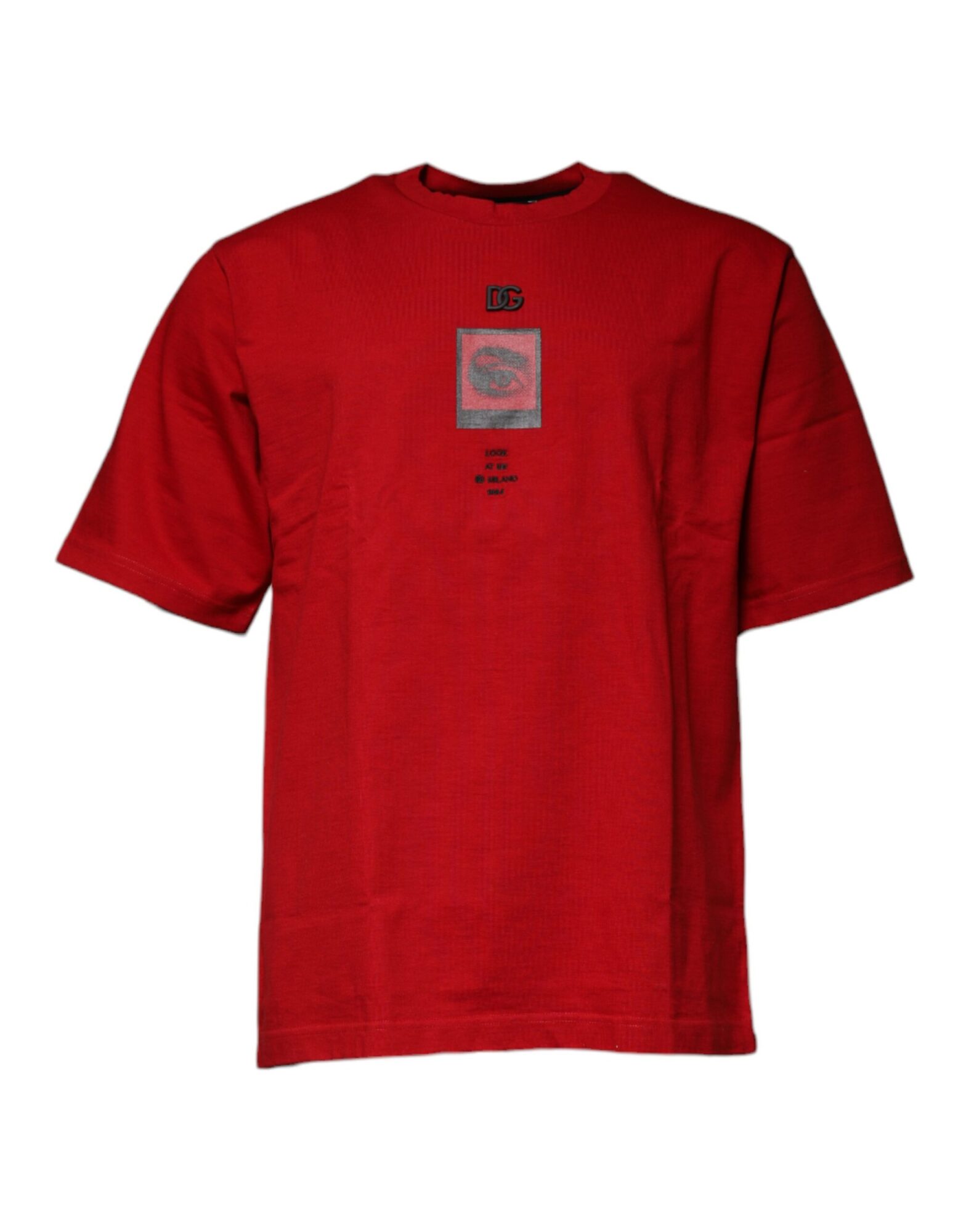 Dolce & Gabbana - Red DG Eye Cotton Crew Neck T-shirt
