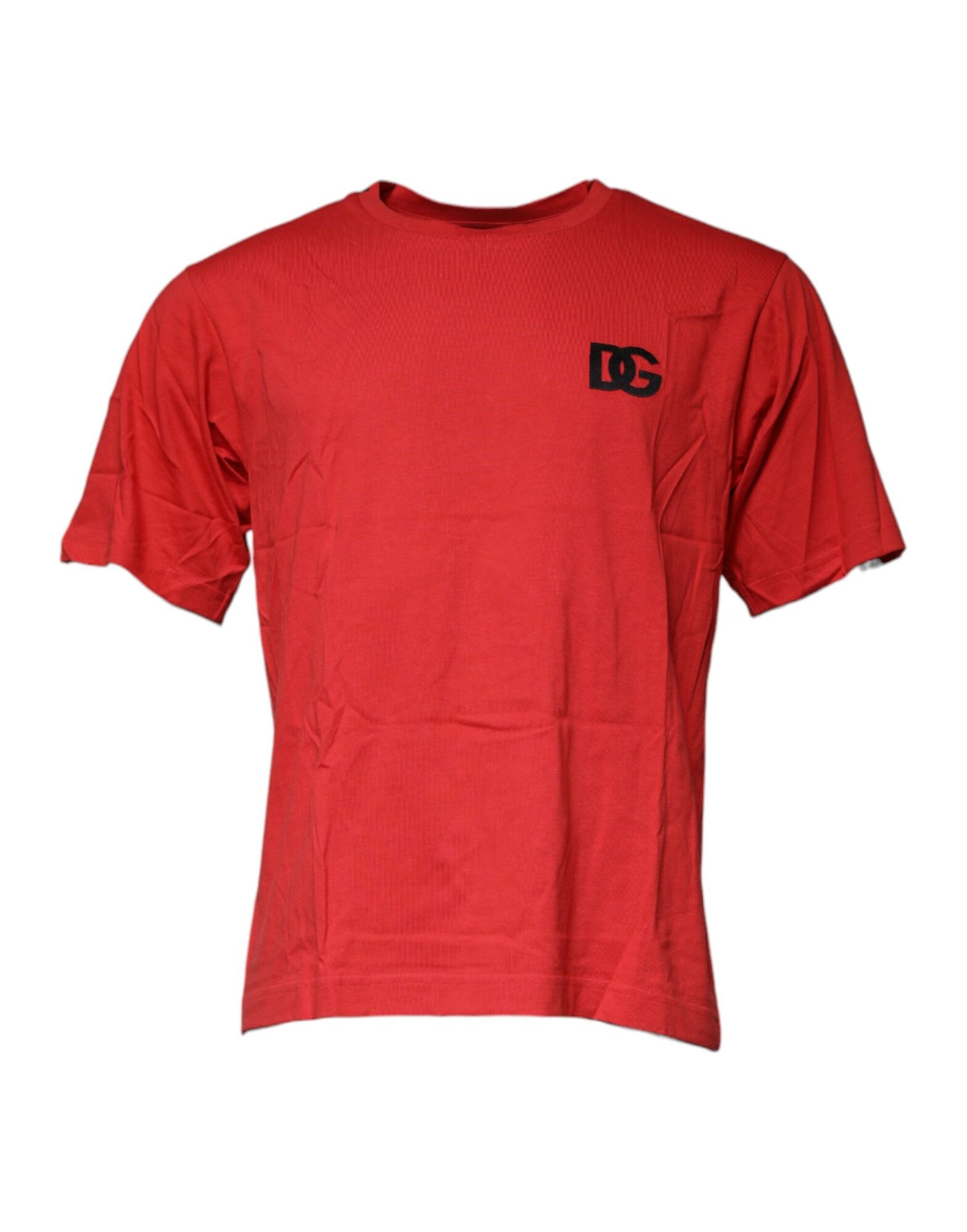 Dolce & Gabbana - Red DG Logo Cotton Crew Neck T-shirt