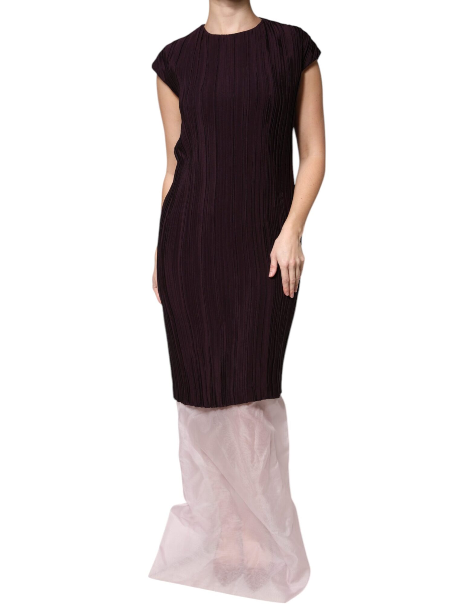 Barbara Casasola - Brown Silk Short Sleeves Sheath Maxi Dress