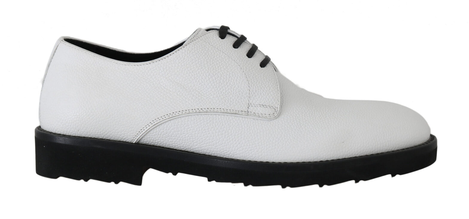 Dolce & Gabbana - White Leather Derby Dress Formal Shoes