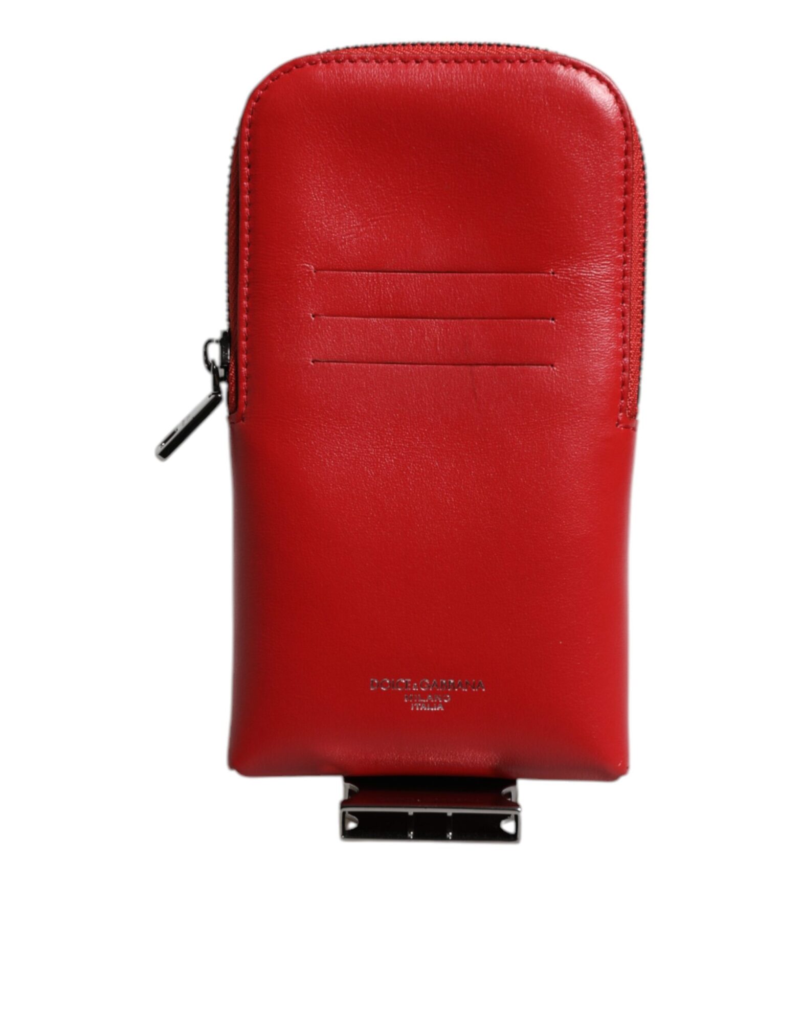 Dolce & Gabbana - Red Leather Logo Zip Around Card Holder Wide Strap Wallet (Copy)