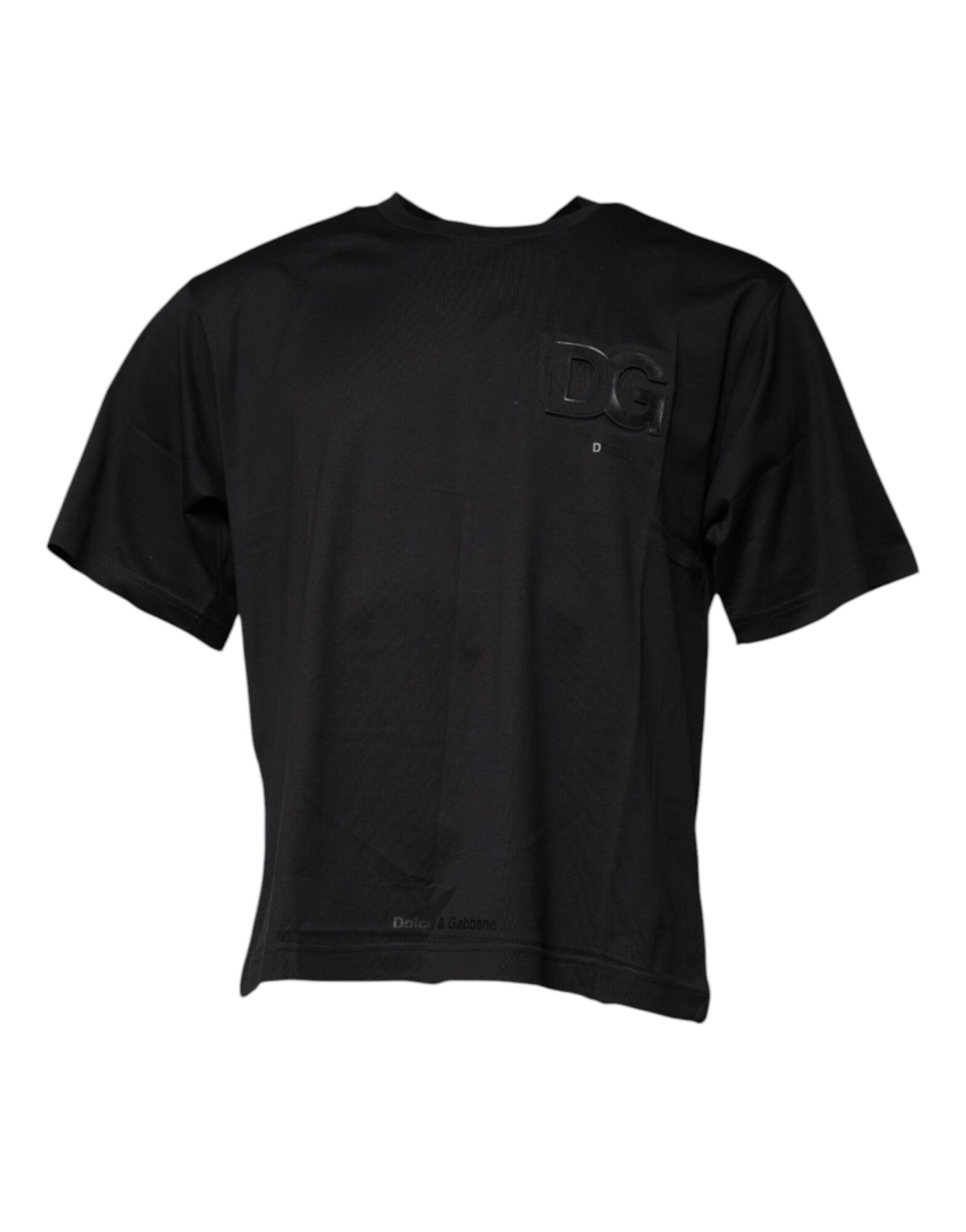 Dolce & Gabbana - Black DG Logo Print Cotton Crew Neck T-shirt