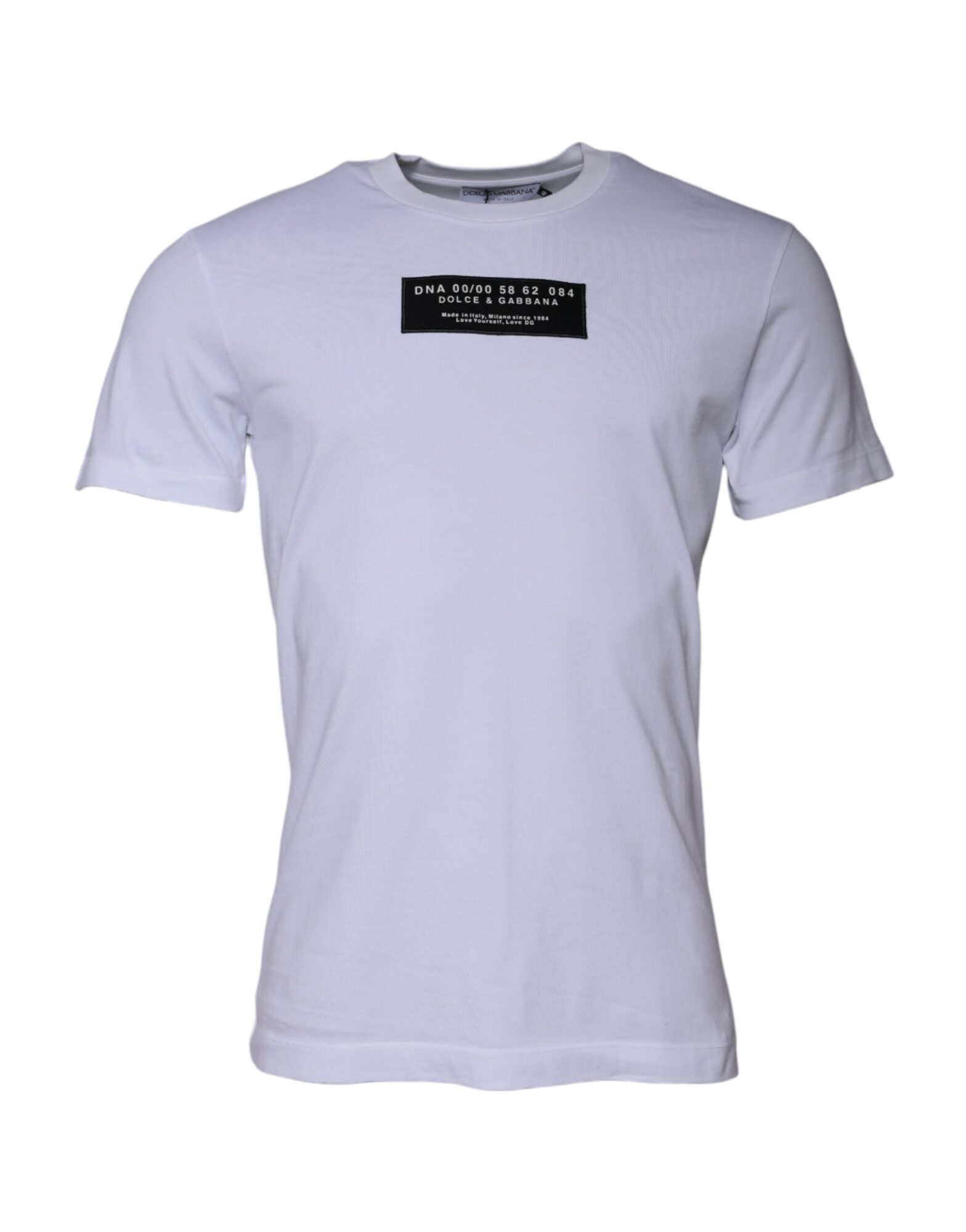 Dolce & Gabbana - White Logo Print Cotton Crew Neck T-shirt