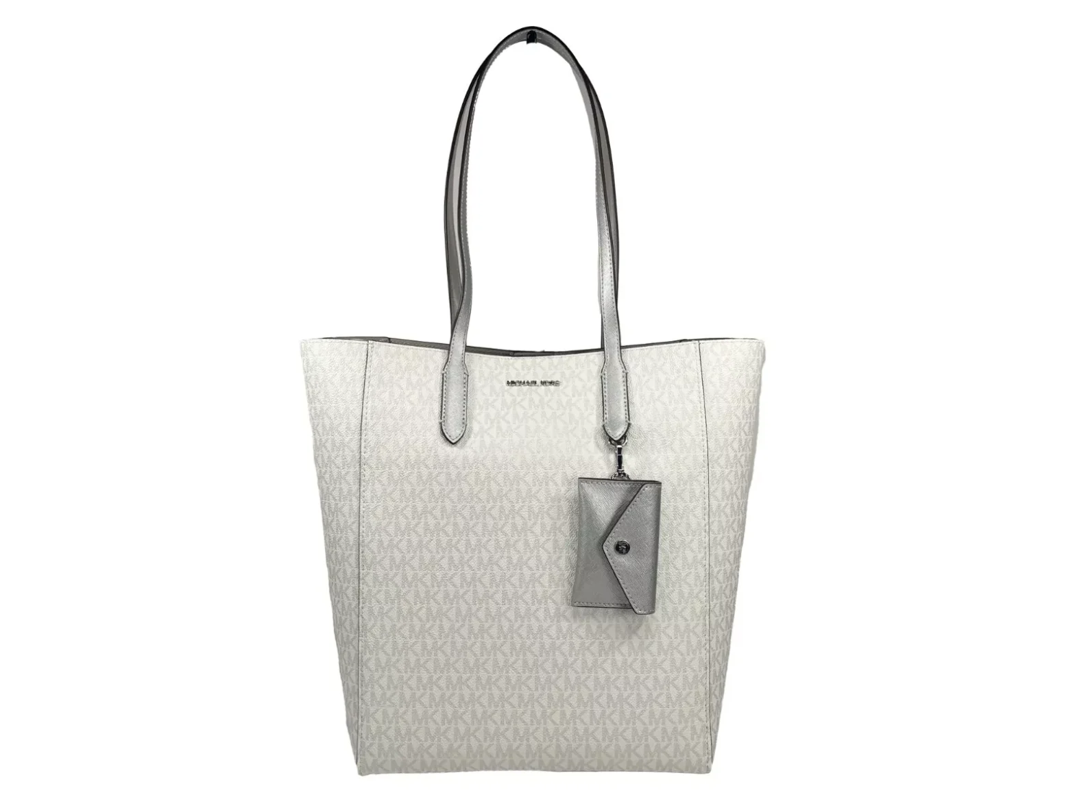 Michael Kors - Vincent With Card Case Large Tote Purse Bag Silver