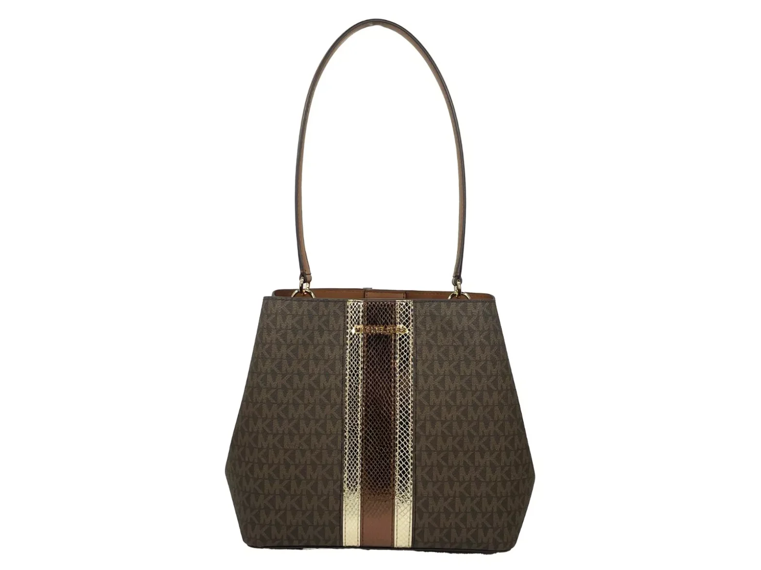 Michael Kors - Medium Pratt Bucket Shoulder Bag Purse Brown