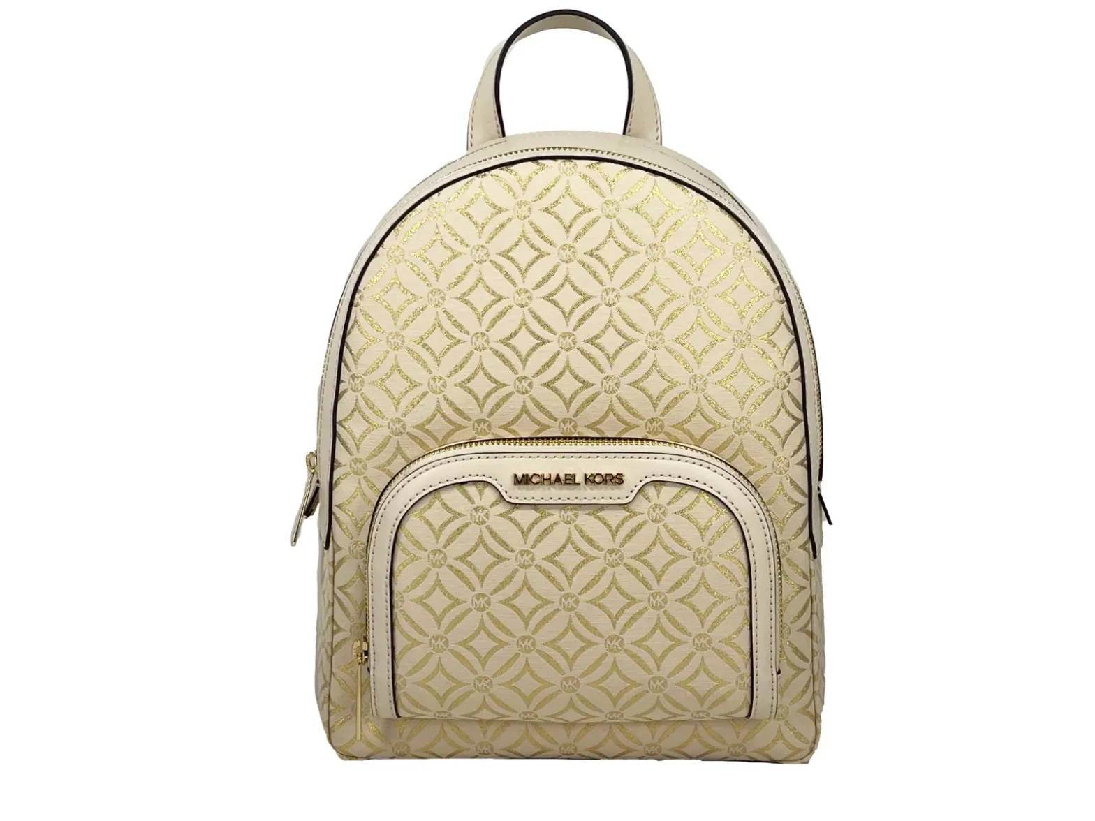 Michael Kors - Jaycee Medium Zip Pocket Backpack Bag Cream Gold